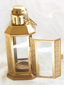 10 Pack of Gold Metal Miners Lantern Summer Xmas Wedding Home Party Room Balconey Deck Decoration 21cm Tealight Candle-5