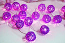 1 Set of 20 LED Cassis Purple 5cm Rattan Cane Ball Battery Powered String Lights Christmas Gift Home Wedding Party Bedroom Decoration Table Centrepiece-4