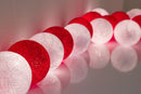 1 Set of 20 LED Red White 5cm Cotton Ball Battery String Lights Christmas Gift Home Wedding Party Bedroom Decoration Outdoor Indoor Table Centrepiece-3