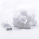 1 Set of 20 LED White 5cm Cotton Ball Battery Powered String Lights Christmas Gift Home Wedding Party Bedroom Decoration Outdoor Indoor Table Centrepiece-1
