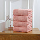 Linenland 4 Piece Cotton Bath Towels Set - Coral-3
