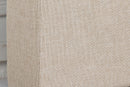Bed Head King Beige Headboard Upholstery Fabric Tufted Buttons-4