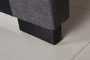 Bed Head King Charcoal Headboard Upholstery Fabric Tufted Buttons-6