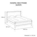 Bed Frame Queen Size in Solid Wood Veneered Acacia Bedroom Timber Slat in Chocolate-11