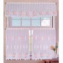 3 Pce Cafe Gardenia Lace Curtain Set-1