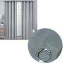 Pair of Solid Colour Sheer Eyelet Curtains 137 x 213 cm Grey-1