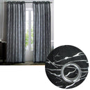 Pair of Sheer Eyelet Curtains Black with Silver Foils 137 x 213 cm-1