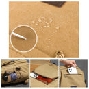 Unisex Leisure Canvas Backpack Durable Waterproof Outdoor Travel Rucksack(Khaki)-5