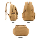 Unisex Leisure Canvas Backpack Durable Waterproof Outdoor Travel Rucksack(Khaki)-8