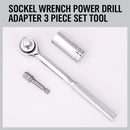 3Pc Universal Socket Wrench Set Power Drill Adaptor Gator Grip Size 7mm to 19mm-6