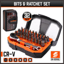 32Piece 1/4" Mini Double Head Screwdriver Bit and Ratchet Set CRV Steel Durable-5