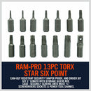 14Pc Torx Key Bit Set Tamper Proof Star Wrench Bits T5-T40 Socket Adapter S2 New-8