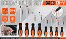 HORUSDY 8Pc Magnetic Screwdriver Set Non-slip Handle Phillips Slotted Tool New-2