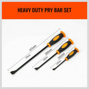 3Pc Impact Pry Bar Set Crowbars Nail Puller Go-Through Hammer Head Mechanic New-3