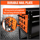 3-Tier Drawer Tool Storage Trolley Workshop Cart Steel Chest w/t Pegboard Hooks-4