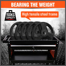 3-Tier Drawer Tool Storage Trolley Workshop Cart Steel Chest w/t Pegboard Hooks-5