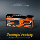 HORUSDY PVC Ratchet Cutter 64mm 2 - 1/2" Deburring Tool Rubber Handle Hand Tool-10