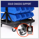 92-Piece Bin Mobile Garage Storage Bin Rack Heavy-Duty Tool Organizer with Swivel Wheels-5