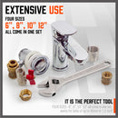 4Pc Adjustable Wrench Set Heavy Duty Shifter Spanner Wide Open Jaw 6"/8"/10"/12"-6