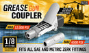 Grease Gun Coupler Quick Release & Lock 1/8‘’ NPT Rated 10,000 PSI Storage Case-3
