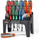 44-Piece Impact Screwdriver Set with Magnetic Bits, High Torque Hex Keys and Rack with Color Grip-1