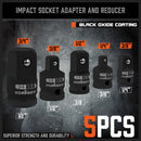 HORUSDY 5Pcs Impact Socket Adapter Set Socket Reducer 1/4  3/8 1/2 Inch Drive-3