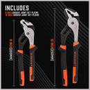 2Pc Groove Joint Pliers 8 & 10-inch Multi Grip Non-Slip Heavy Duty Pipe Wrench-3