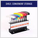 10-Piece T-Handle Hex Key Set, Allen Wrench SAE/Imperial Sizes 3/32"-3/8", Heat-Treated Steel with Color-Code Organizer Stand-3