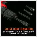 8Pc Drill Socket Adapter Set Impact Nut Driver Hex Extension Bits 1/4" 3/8" 1/2"-5