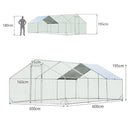 VaKa 3x6x1.95m Metal Walk-in Chicken Coop Rabbit Hutch Cage Hen House Chook Au-5