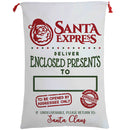 50x70cm Canvas Hessian Christmas Santa Sack Xmas Stocking Reindeer Kids Gift Bag, Cream - Santa Express-1