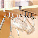 Under Cabinet Hanger 6 Hooks Black-2