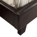 Queen PU Leather Bed Frame Brown-6