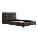 Queen PU Leather Deluxe Bed Frame Black-1