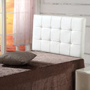 PU Leather Single Bed Deluxe Headboard Bedhead - White-4