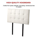 PU Leather Single Bed Deluxe Headboard Bedhead - White-5