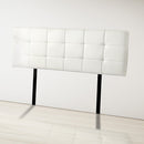 PU Leather Queen Bed Deluxe Headboard Bedhead - White-2