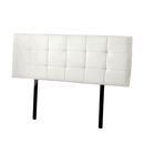 PU Leather King Bed Deluxe Headboard Bedhead - White-5