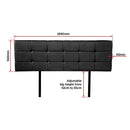 PU Leather King Bed Deluxe Headboard Bedhead - Black-7