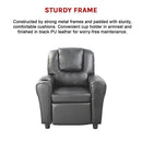 PU Leather Kids Recliner with Drink Holder-6