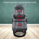 PU Leather Massage Chair Recliner Ottoman Lounge Remote-6