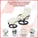 PU Leather Deluxe Massage Chair Recliner Ottoman Lounge Remote-3