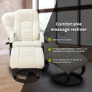 PU Leather Deluxe Massage Chair Recliner Ottoman Lounge Remote-8