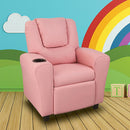 PU Leather Kids Recliner with Drink Holder-2