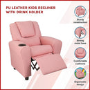 PU Leather Kids Recliner with Drink Holder-3