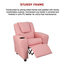 PU Leather Kids Recliner with Drink Holder-6