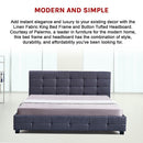 Linen Fabric King Deluxe Bed Frame Grey-7