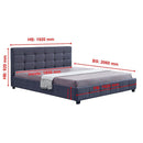 Linen Fabric King Deluxe Bed Frame Grey-8