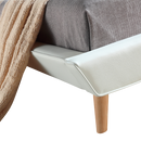 Queen PU Leather Deluxe Bed Frame White-4