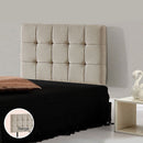 Linen Fabric Single Bed Deluxe Headboard Bedhead - Beige-2
